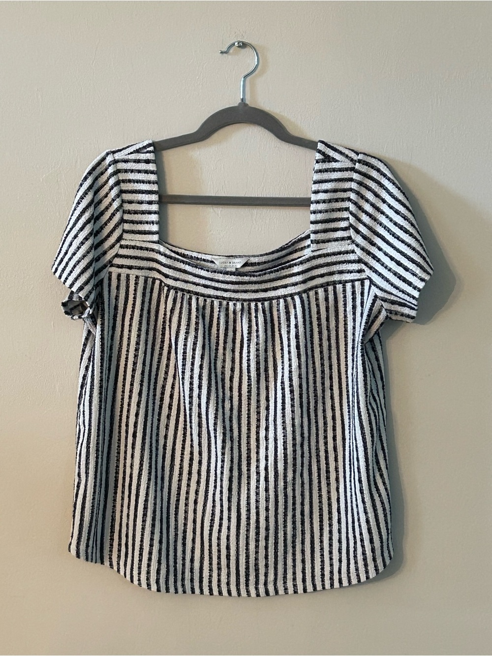 Lucky Brand L Blue & White Stripe Nautical Summer Vacation Coastal Sea Side Chic